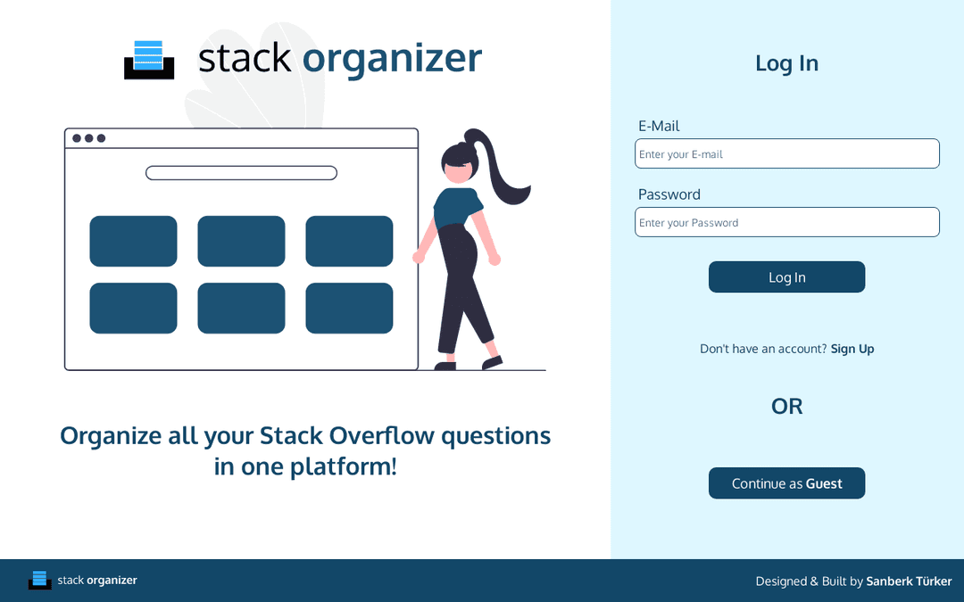 Stack Organizer Front Page